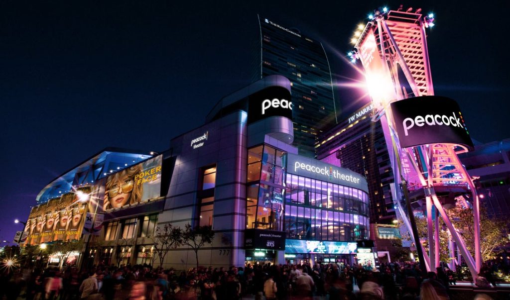 Peacock Theater after getting the rebranding and changing the name from Microsoft Theater in 2023