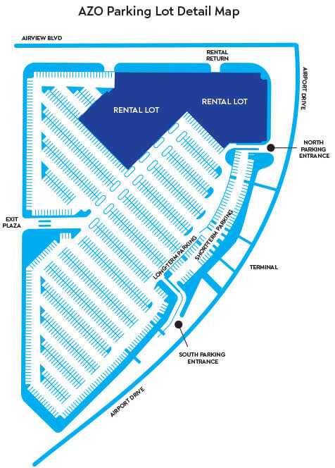 Kalamazoo Airport parking map