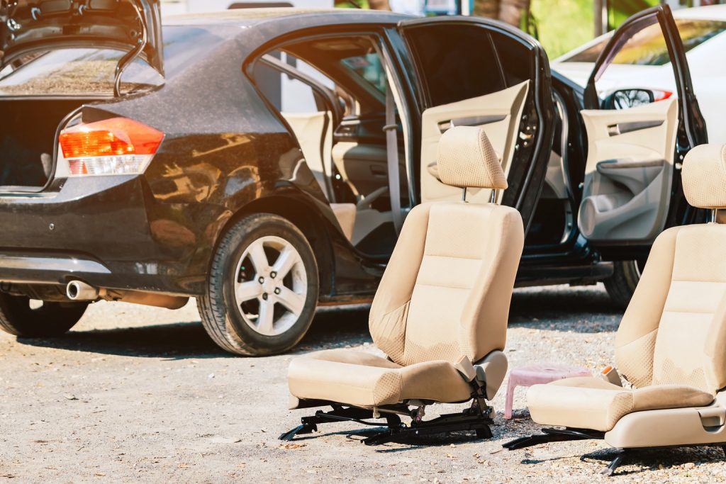 Absorb moisture in car - Sun drying moist car seats
