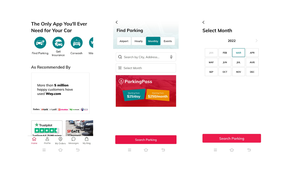 book monthly parking on Way.com