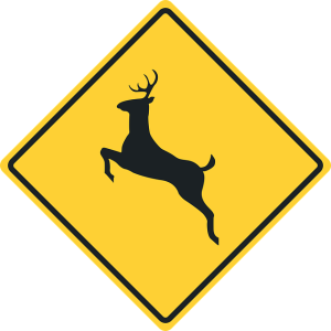 Deer crossing sign
