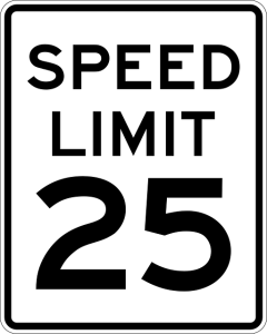 White traffic sign