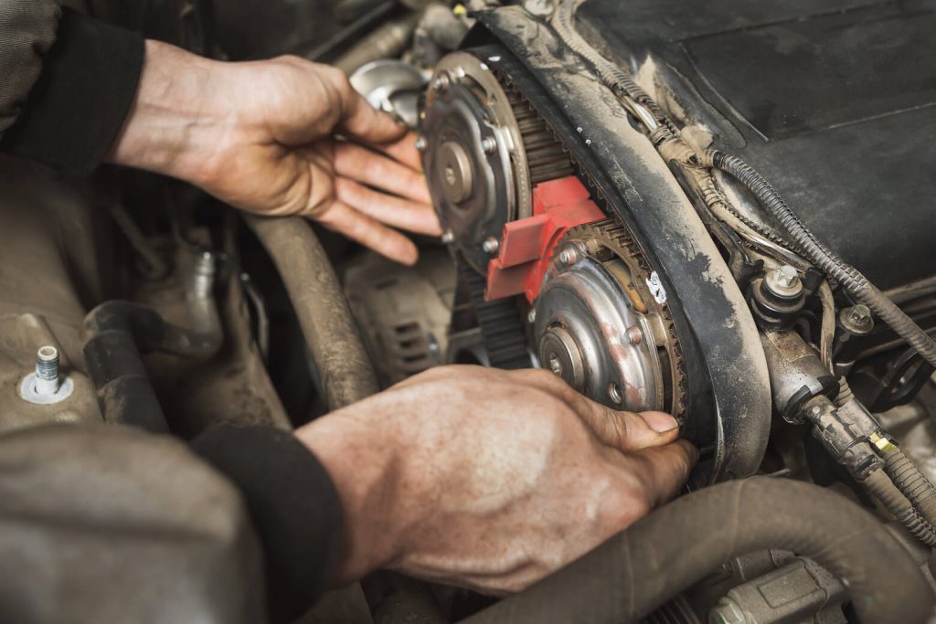 Timing belt in a car