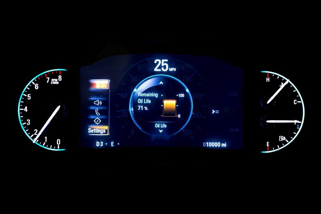 Oil life percentage indicator